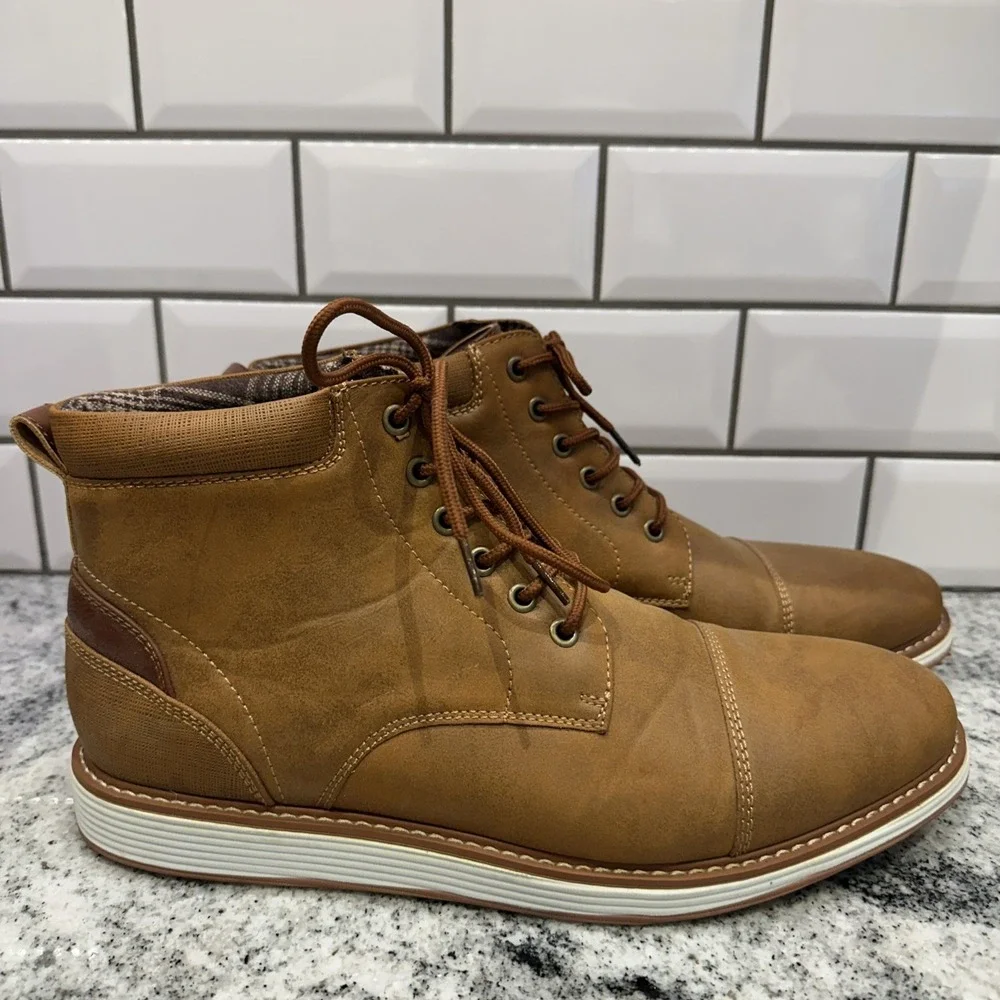 Ferro Aldo BIRT Men's Mid-Top Chukka Sneaker Lace Up  Boots 10.5 Brown‎ Preppy
